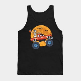 halloween skeleton monster truck Tank Top